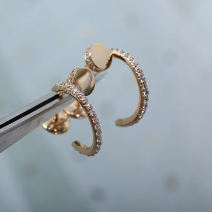[moco jewelrys]JUSTE OHRRINGE 12.75MM ROSÉGOLD DIAMANT