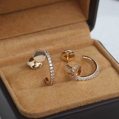 [moco jewelrys]JUSTE OHRRINGE 12.75MM ROSÉGOLD DIAMANT