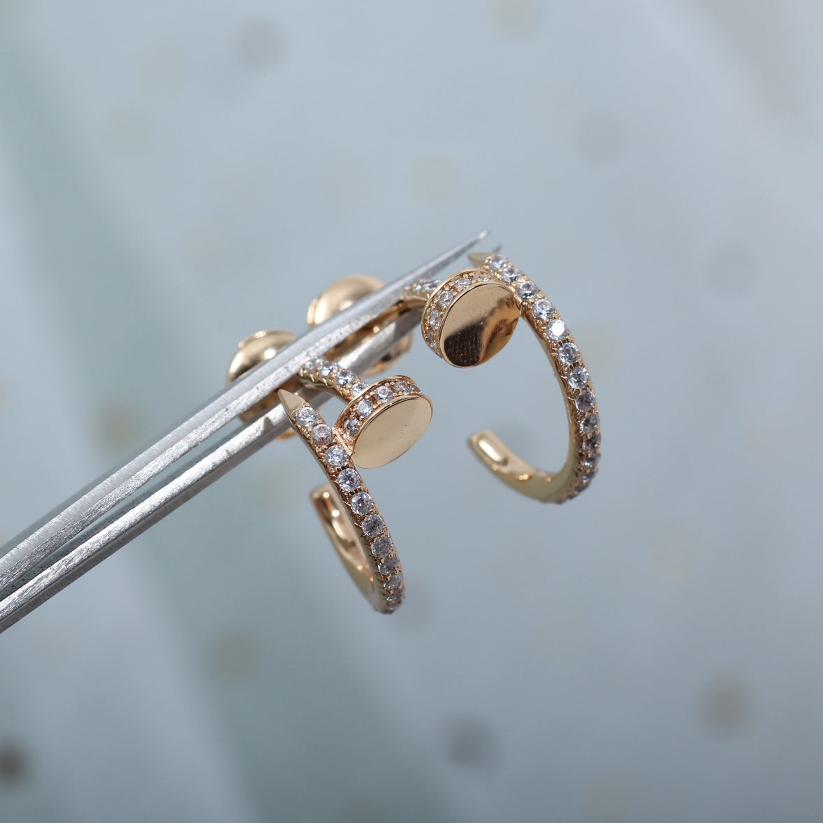 [moco jewelrys]JUSTE OHRRINGE 12.75MM ROSÉGOLD DIAMANT