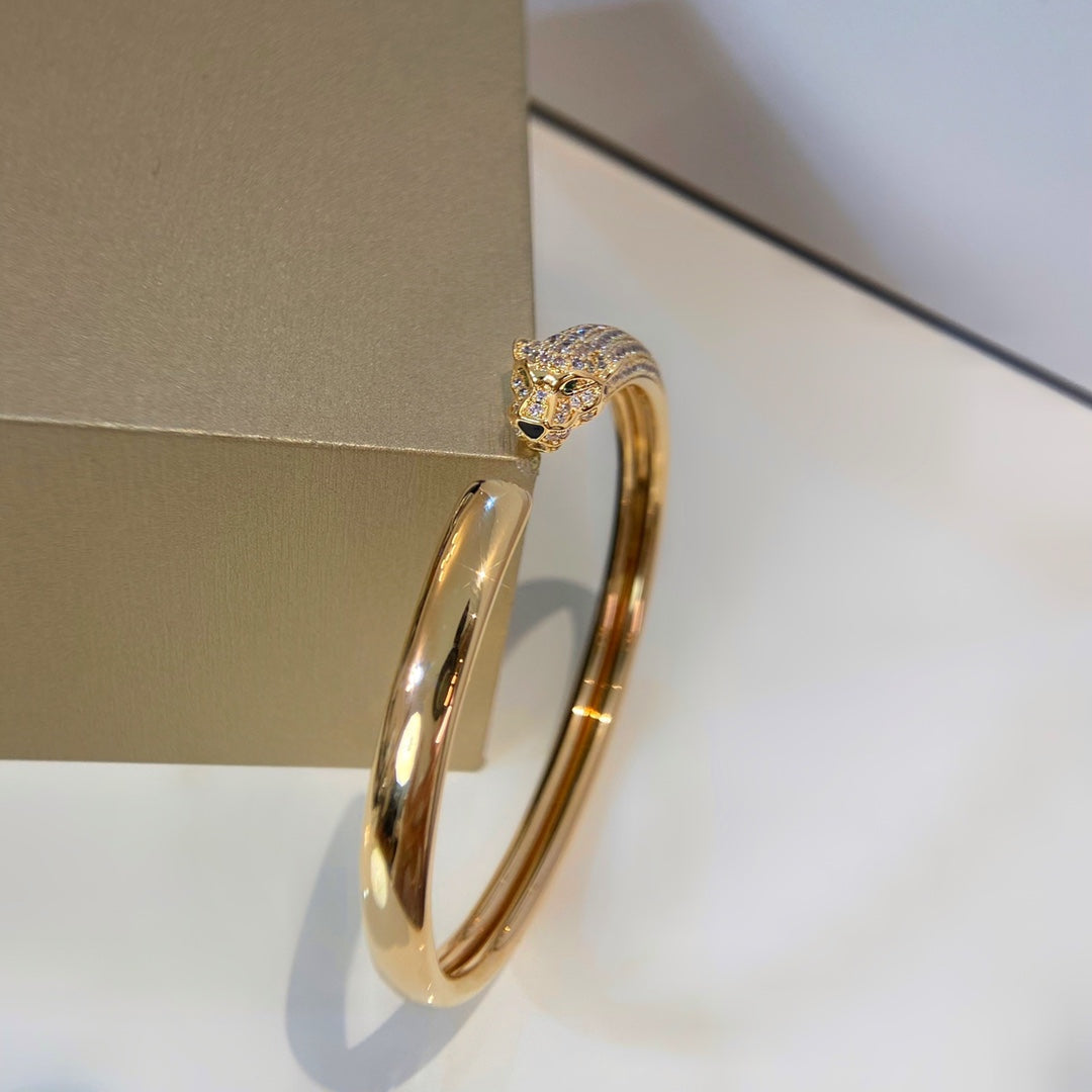 [moco jewelrys]PANTHER GOLD DIAMOND OFFENER ARMREIF
