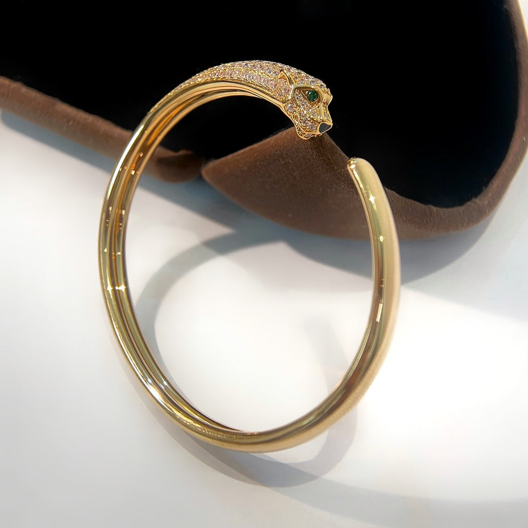 [moco jewelrys]PANTHER GOLD DIAMOND OFFENER ARMREIF