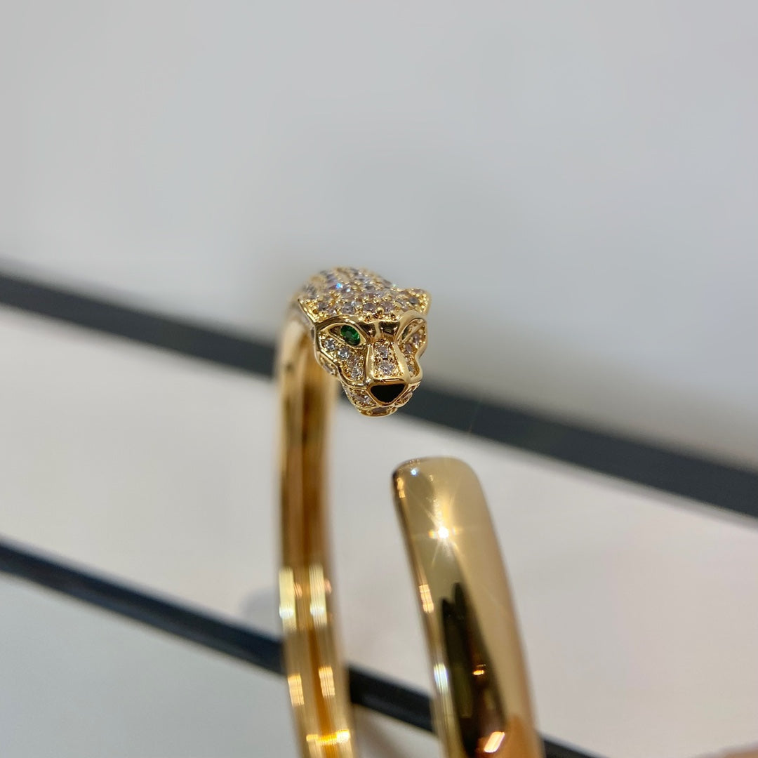 [moco jewelrys]PANTHER GOLD DIAMOND OFFENER ARMREIF