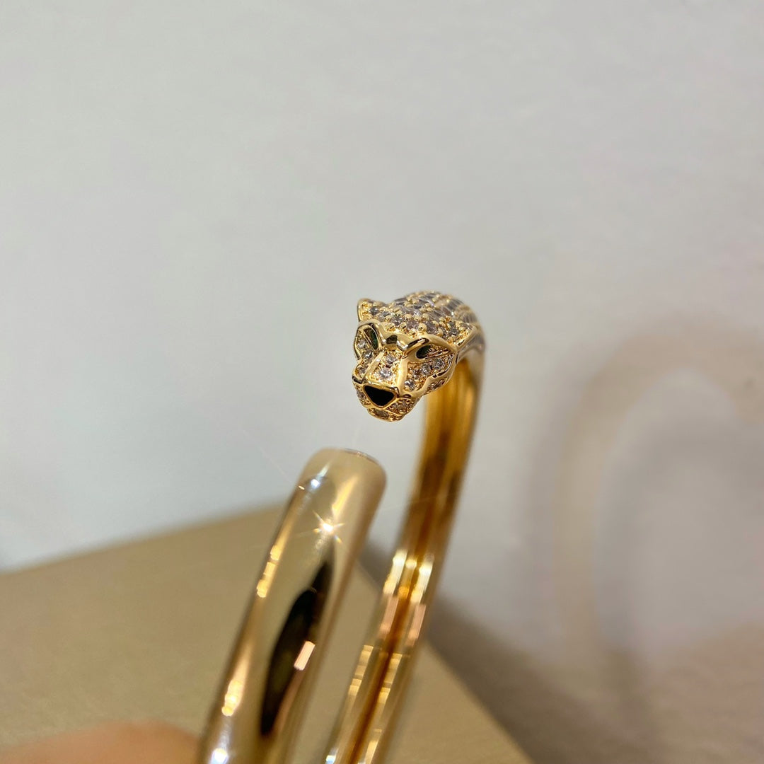 [moco jewelrys]PANTHER GOLD DIAMOND OFFENER ARMREIF
