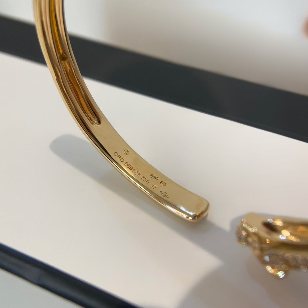 [moco jewelrys]PANTHER GOLD DIAMOND OFFENER ARMREIF