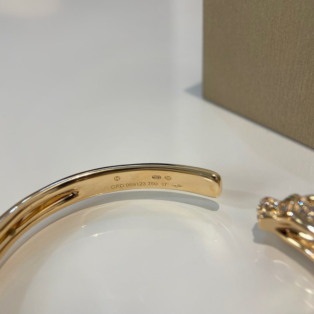 [moco jewelrys]PANTHER GOLD DIAMOND OFFENER ARMREIF