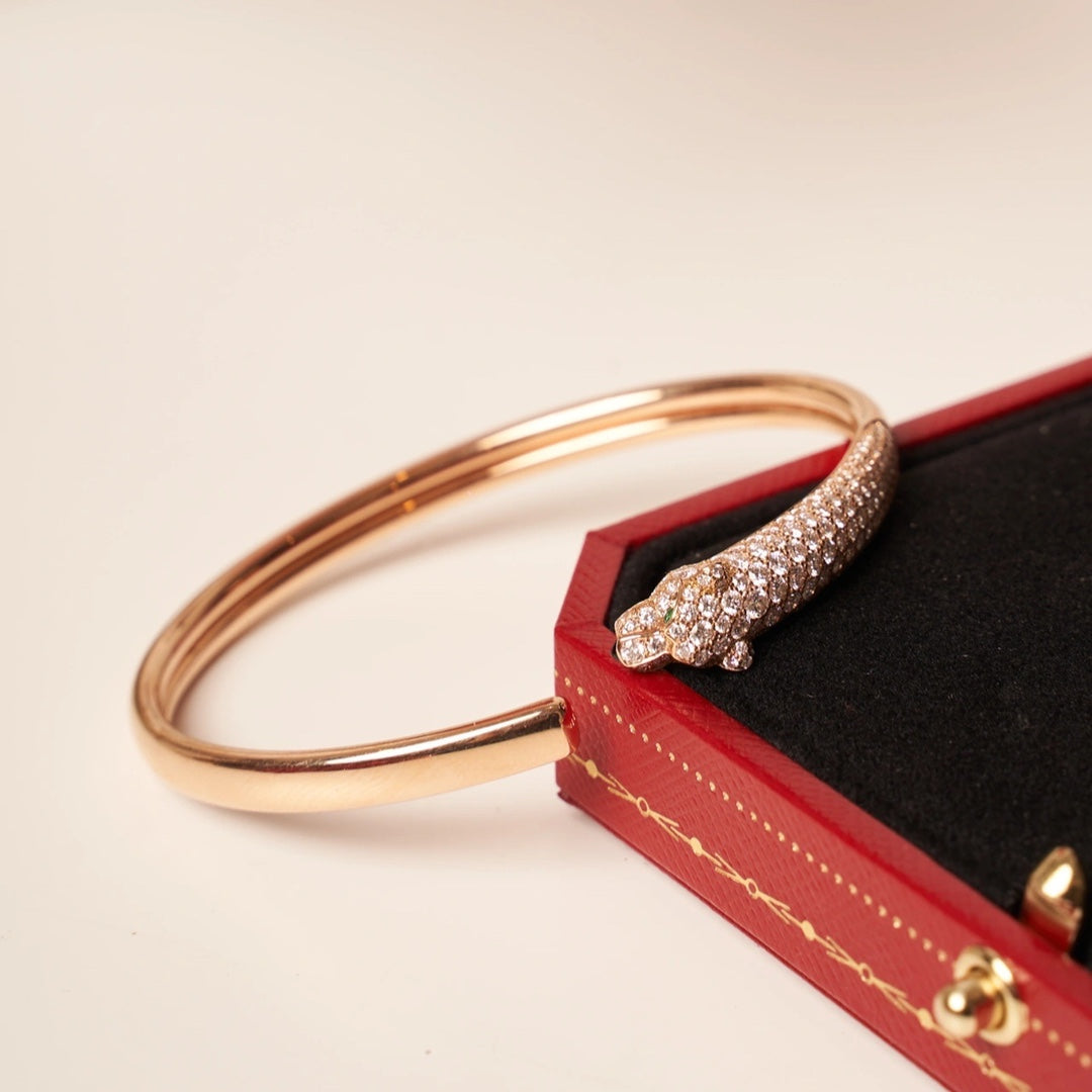 [moco jewelrys]PANTHER ROSÉGOLD DIAMANT OFFENER ARMBAND