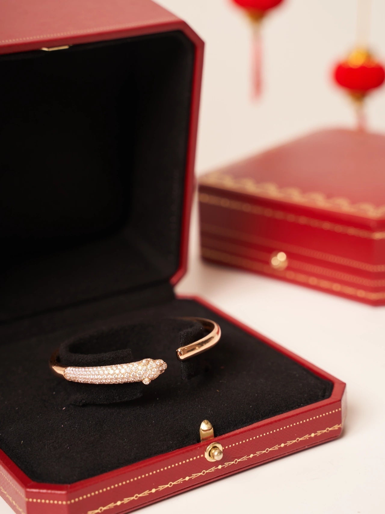[moco jewelrys]PANTHER ROSÉGOLD DIAMANT OFFENER ARMBAND