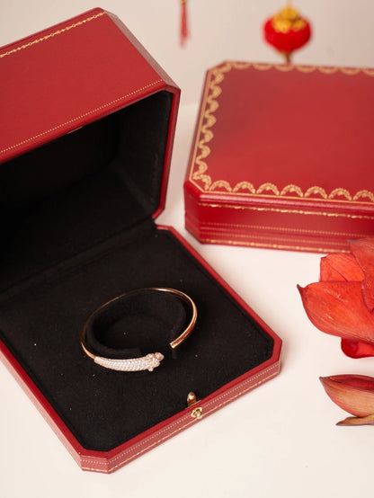 [moco jewelrys]PANTHER ROSÉGOLD DIAMANT OFFENER ARMBAND