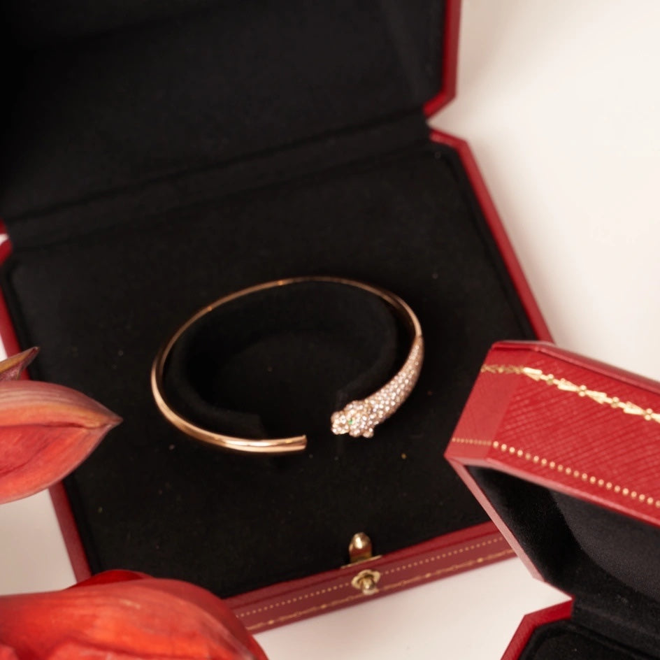 [moco jewelrys]PANTHER ROSÉGOLD DIAMANT OFFENER ARMBAND