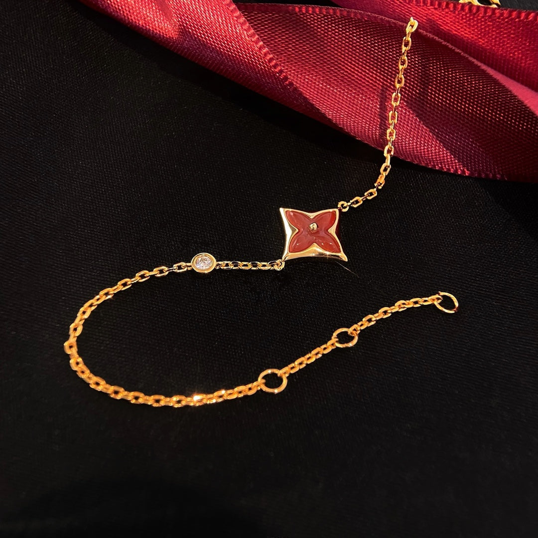 [moco jewelrys]COLOR STAR KARNEOL ROSÉGOLD DIAMANTARMBAND