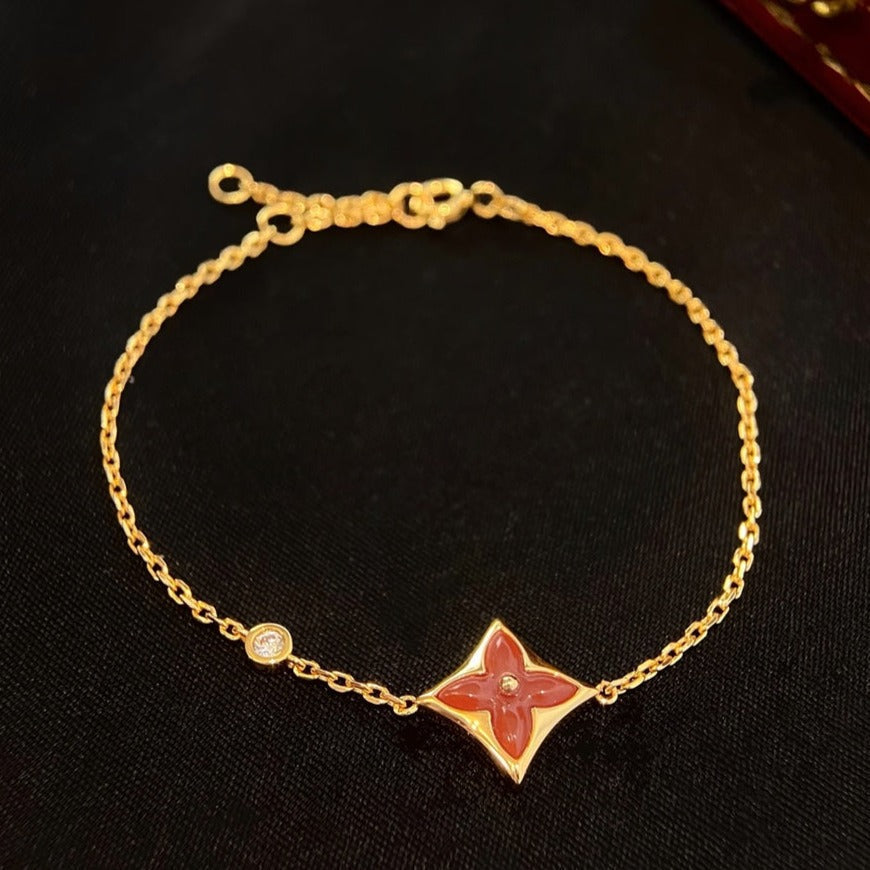 [moco jewelrys]COLOR STAR KARNEOL ROSÉGOLD DIAMANTARMBAND