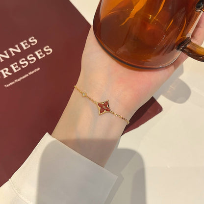 [moco jewelrys]COLOR STAR KARNEOL ROSÉGOLD DIAMANTARMBAND
