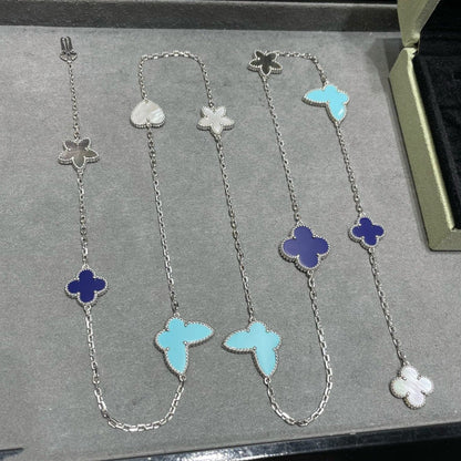 [moco jewelrys]LUCKY CLOVER SILBER 11 MOTIV HALSKETTE