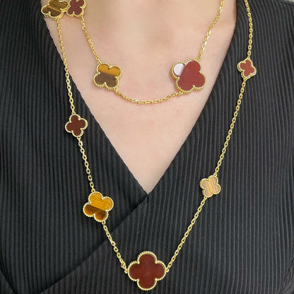 [moco jewelrys]KLEE 16 MOTIV KARNEOL TIGERAUGE ROSÉGOLD HALSKETTE