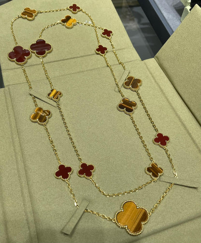 [moco jewelrys]KLEE 16 MOTIV KARNEOL TIGERAUGE ROSÉGOLD HALSKETTE
