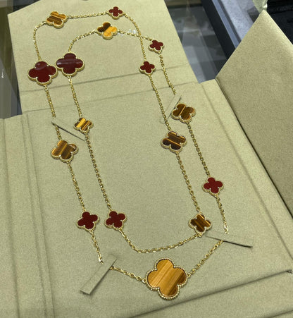 [moco jewelrys]KLEE 16 MOTIV KARNEOL TIGERAUGE ROSÉGOLD HALSKETTE