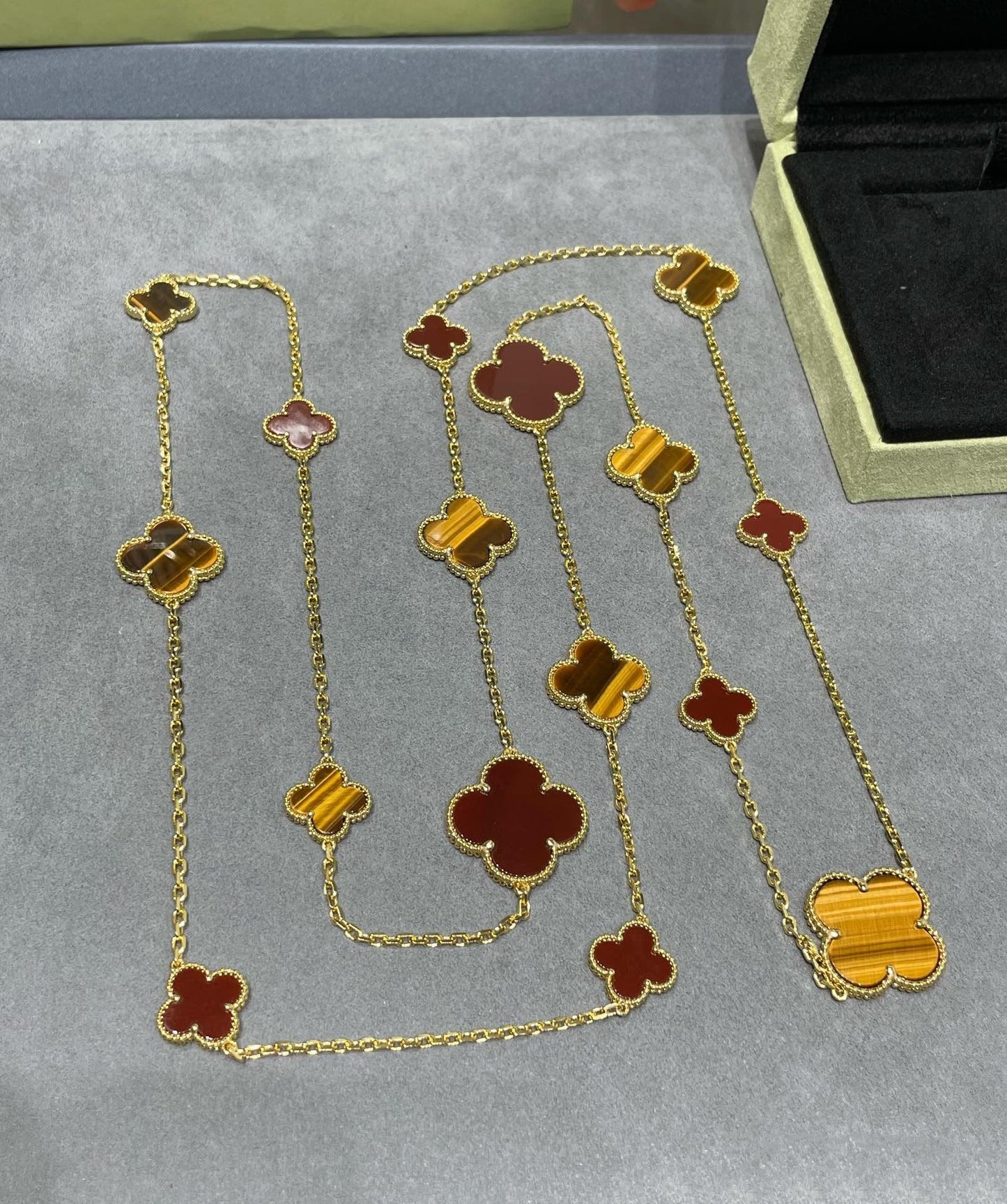 [moco jewelrys]KLEE 16 MOTIV KARNEOL TIGERAUGE ROSÉGOLD HALSKETTE