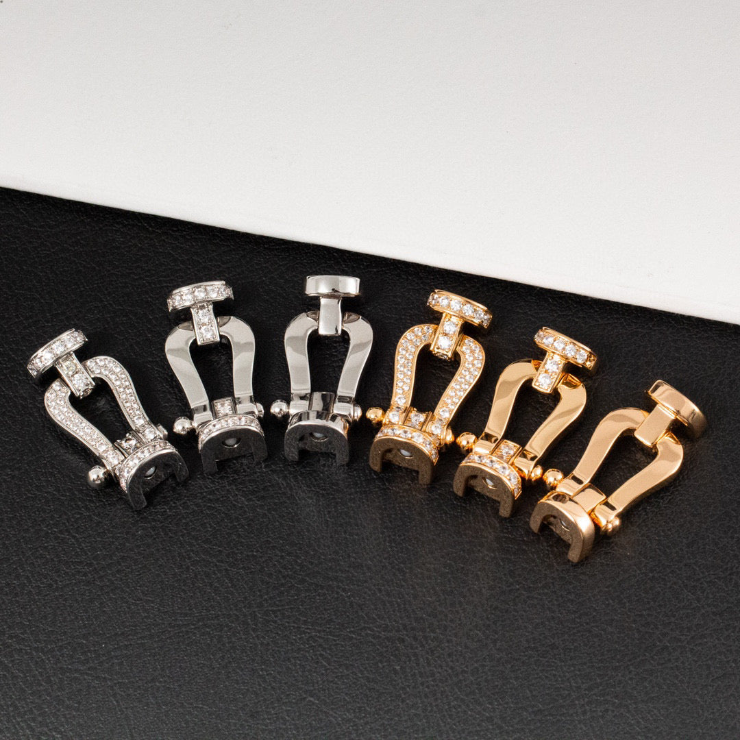 [moco jewelrys]FORCE LARGE HORSESHOE HALF DIAMOND BRACELET GOLD