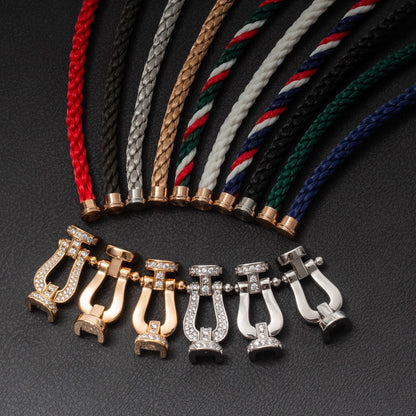 [moco jewelrys]FORCE LARGE HORSESHOE HALF DIAMOND BRACELET SILVER