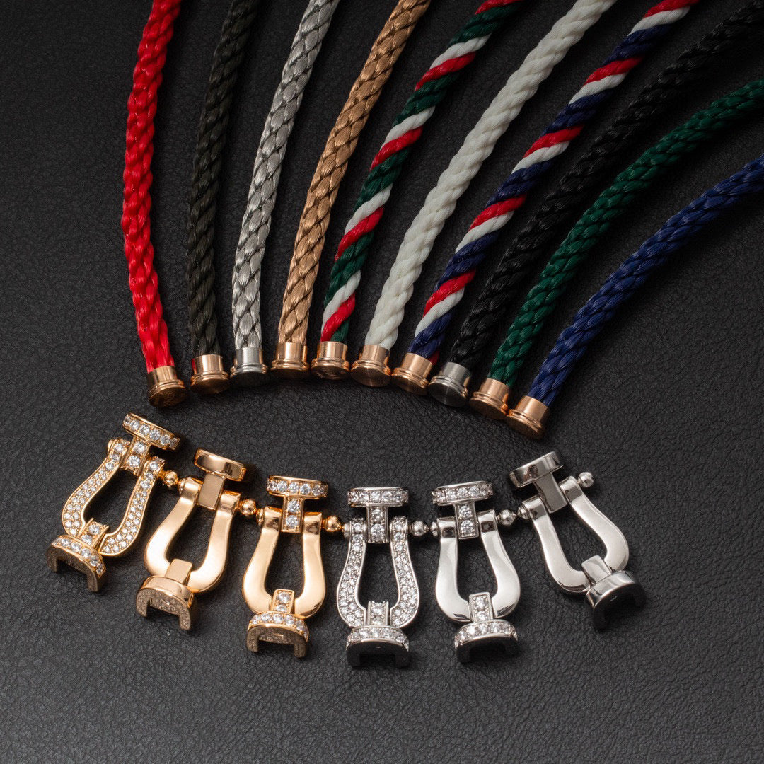 [moco jewelrys]FORCE LARGE HORSESHOE FULL DIAMOND BRACELET SILVER