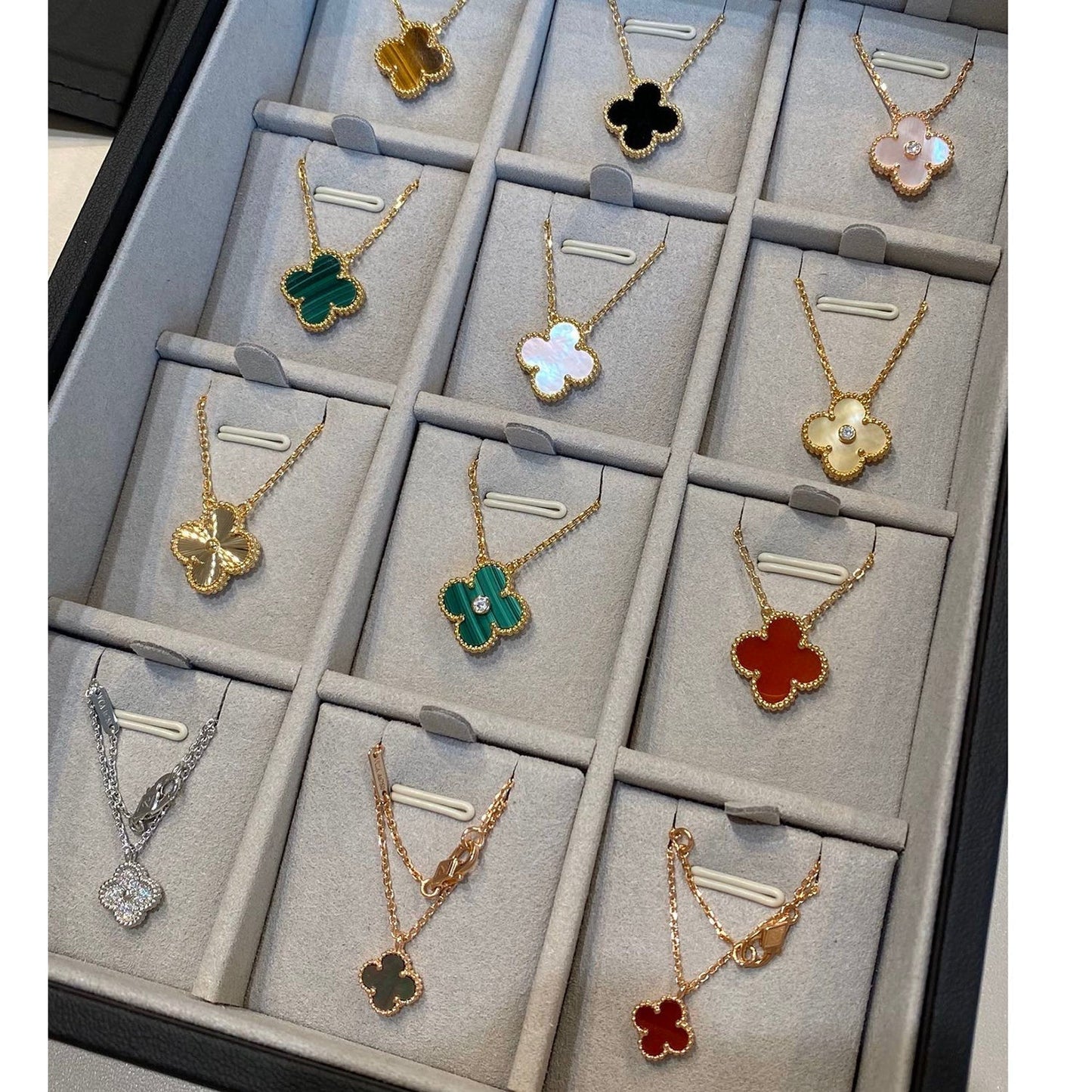 [moco jewelrys]CLOVER 15MM LASER NECKLACE SILVER