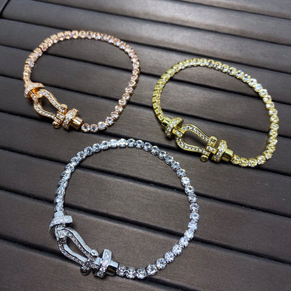 [moco jewelrys]FORCE GROSSES HUFEISEN VOLLSTÄNDIGES DIAMANT TENNISARMAND