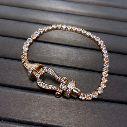 [moco jewelrys]FORCE GROSSES HUFEISEN VOLLSTÄNDIGES DIAMANT TENNISARMAND
