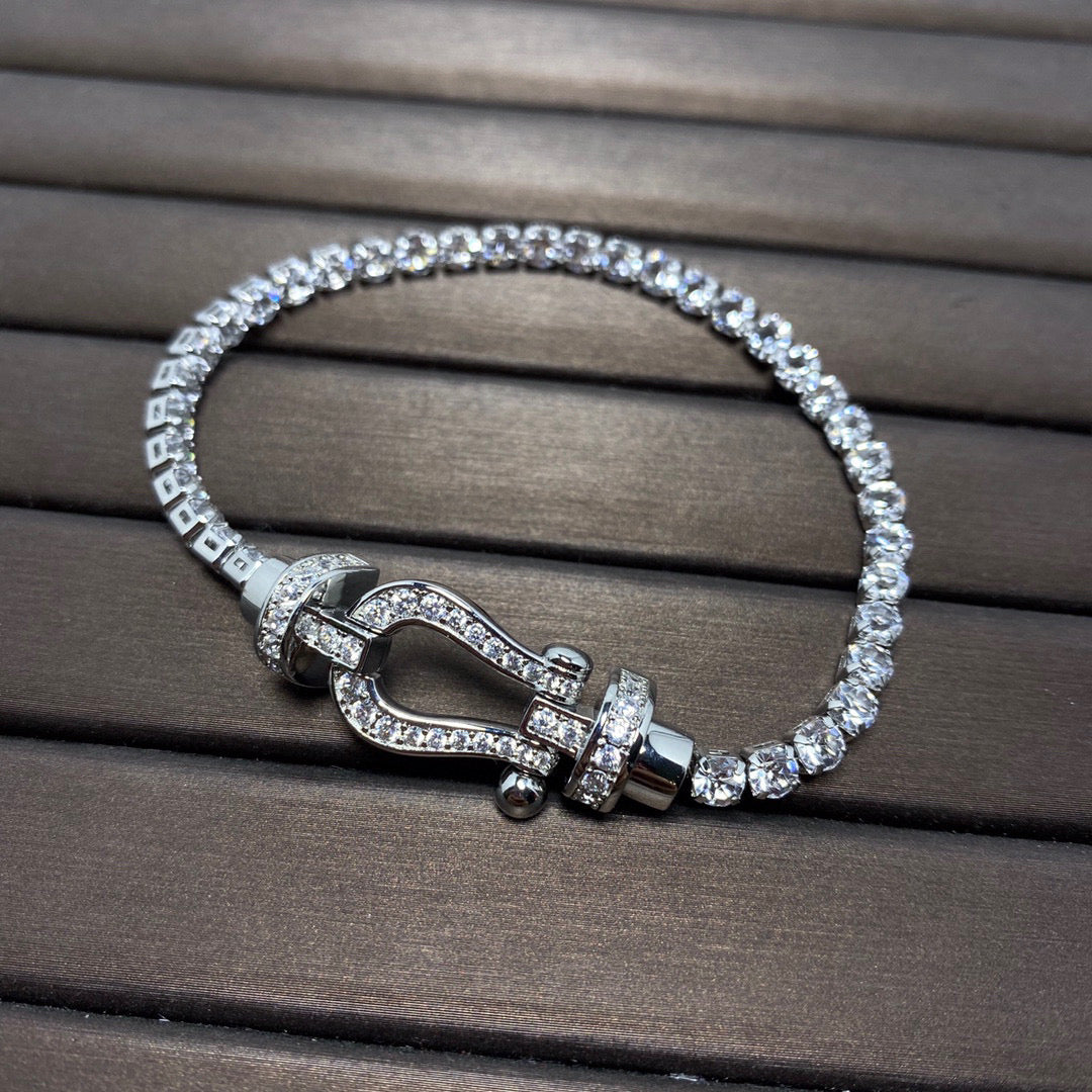 [moco jewelrys]FORCE GROSSES HUFEISEN VOLLSTÄNDIGES DIAMANT TENNISARMAND