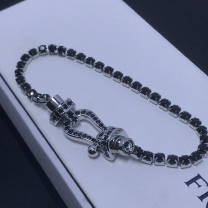 [moco jewelrys]FORCE GROSSES HUFEISEN VOLLSTÄNDIGES DIAMANT TENNISARMAND