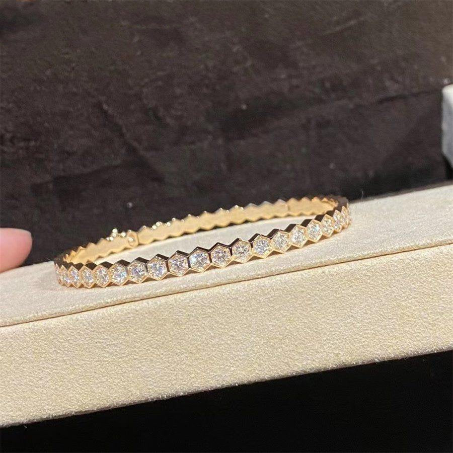 [moco jewelrys]BEE LOVE GOLD BRACELET VOLL DIAMANT