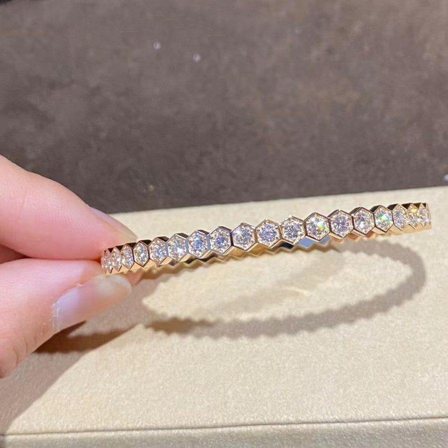 [moco jewelrys]BEE LOVE GOLD BRACELET VOLL DIAMANT