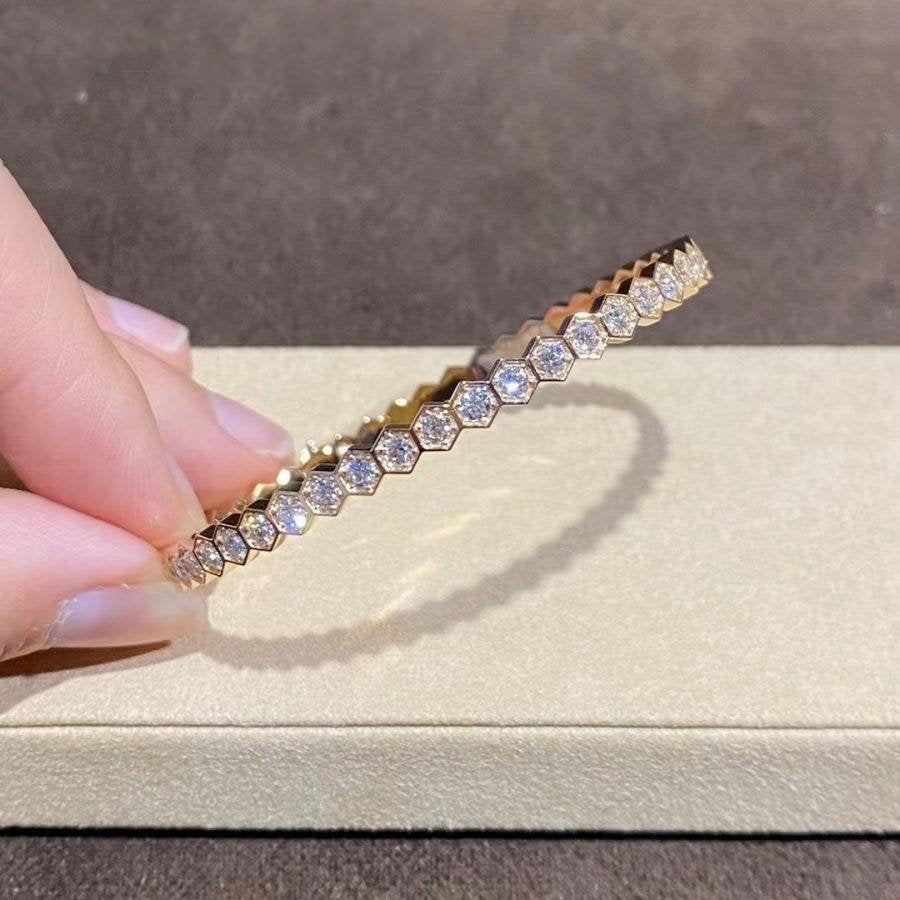 [moco jewelrys]BEE LOVE GOLD BRACELET VOLL DIAMANT