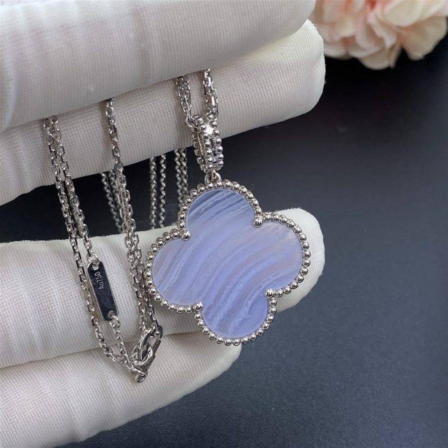 [moco jewelrys]KLEE SILBER CHALCEDON GROSSE KLEE HALSKETTE