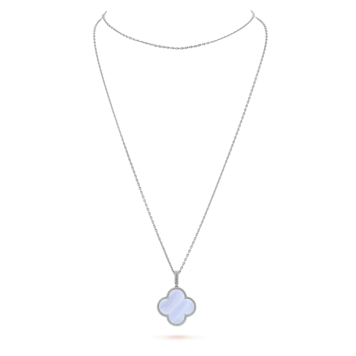 [moco jewelrys]KLEE SILBER CHALCEDON GROSSE KLEE HALSKETTE