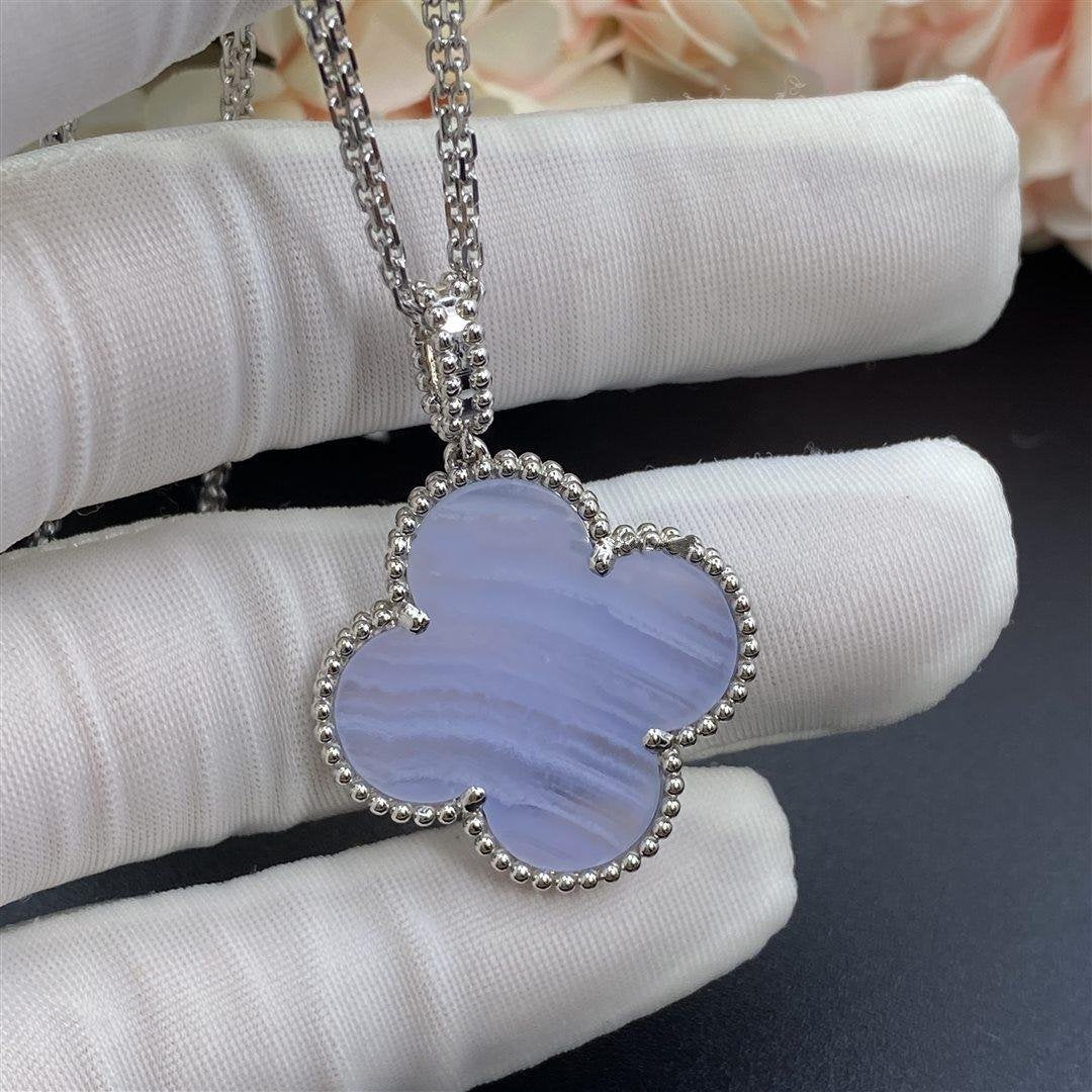 [moco jewelrys]KLEE SILBER CHALCEDON GROSSE KLEE HALSKETTE